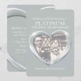 Convite de aniversário de casamento de platina em