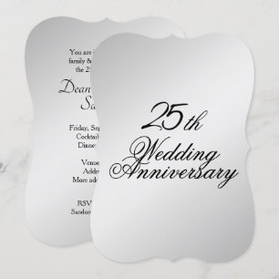 Convite de Aniversário de Casamento de Prata