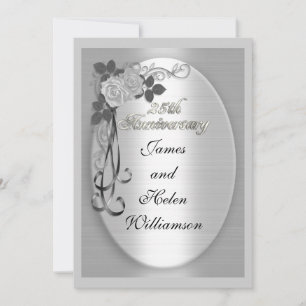 Convite de aniversário de casamento de prata