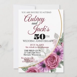 Convite de Aniversário de Casamento Elegante
