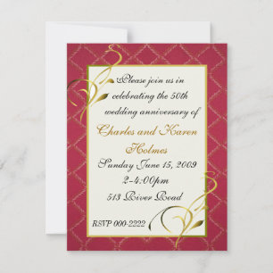 Convite de Aniversário de Casamento Elegante