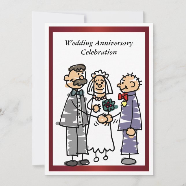 Convite de Aniversário de Casamento Engraçado (Frente)