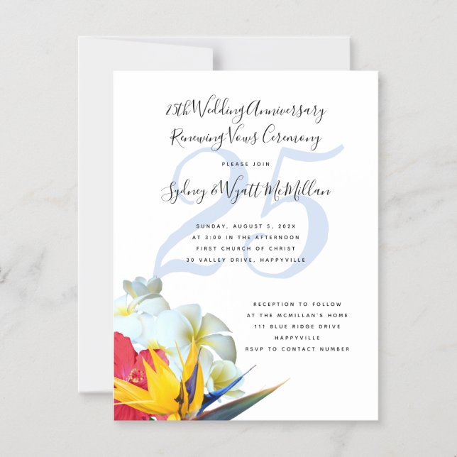 Convite de Aniversário de Casamento Magnético (Frente)