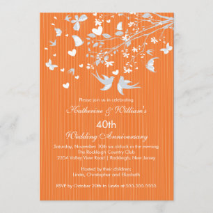 Convite de Aniversário de Casamento Modern Love Bi