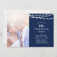 Convite de Aniversário de Casamento Moderno 10 Ano