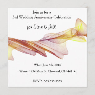 Convite de Aniversário de Casamento Moderno de 3 A