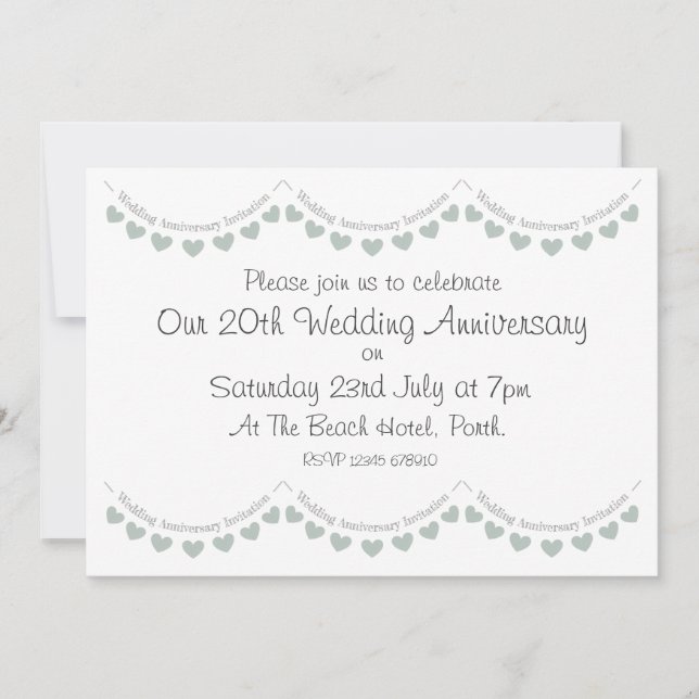 Convite de Aniversário de Casamento na China Moder (Frente)