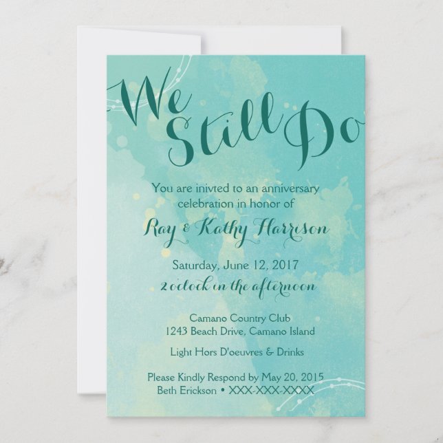 Convite de Aniversário de Casamento 'Nós Ainda Faz (Frente)