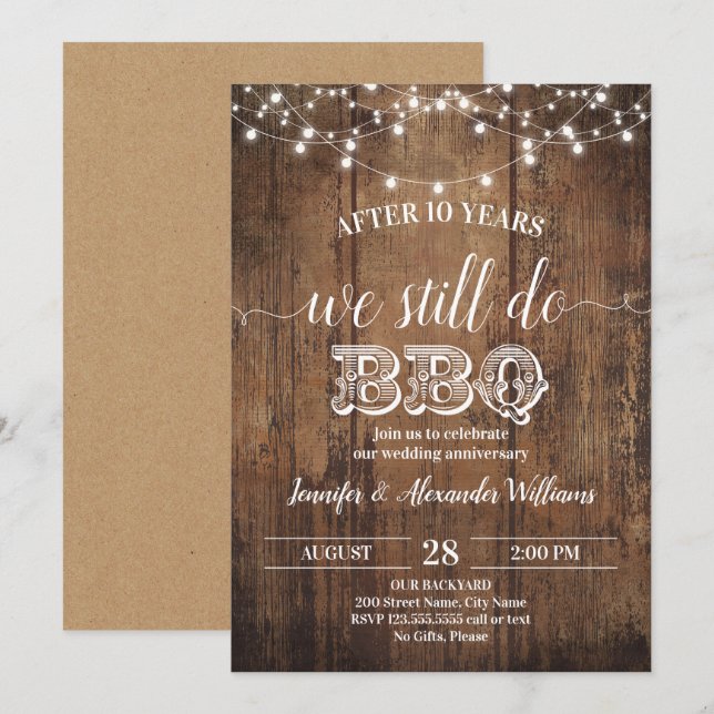 Convite de Aniversário de Casamento Nós Ainda Faze (Frente/Verso)