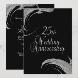 Convite de Aniversário de Casamento Prateado e Sof