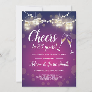 Convite de Aniversário de Casamento Rústico 25 ano