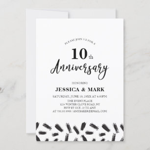Convite de Aniversário de Casamento Simples Modern