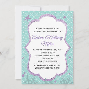 Convite De Aniversário De Casamento Sob O Mar