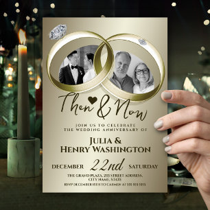Convite de Aniversário de Casamento Then & Now