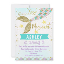 Convite de Aniversário de Cauda de Sereia
