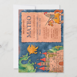 Convite de Aniversário de Cavaleiro Medieval
