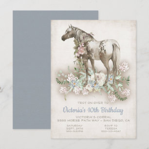 Convite de aniversário de Cavalo Branco