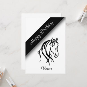 Convite de Aniversário de Cavalo Branco Simples
