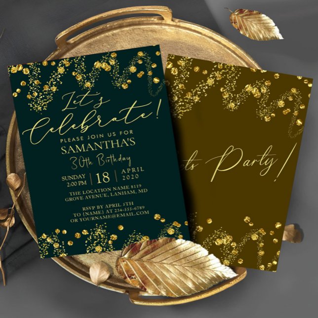 Convite de aniversário de Celebração de Confetti (Criador carregado)