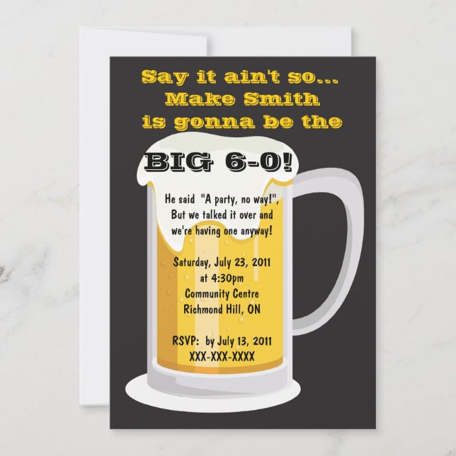 Convite de Aniversário de Cerveja (Frente)