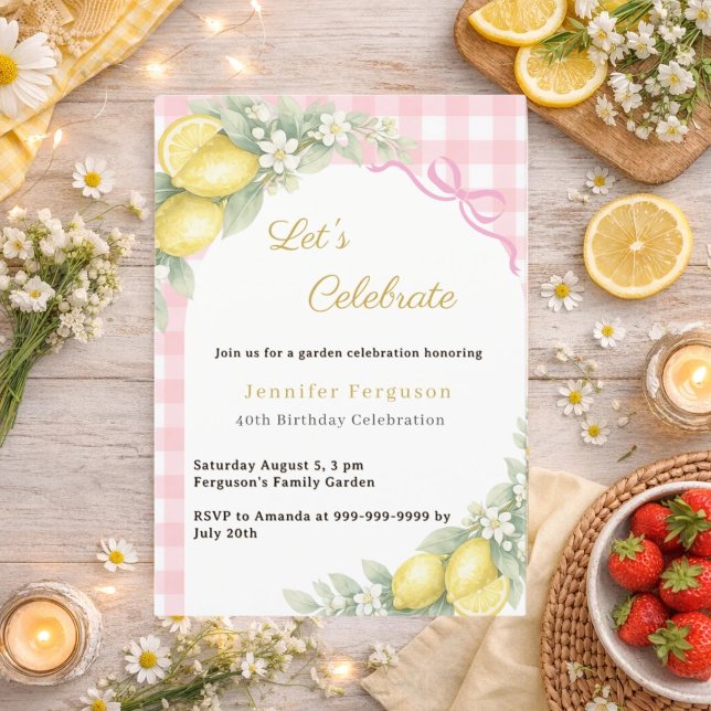 Convite de aniversário de chá de jardim de verão c (Criador carregado)