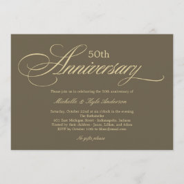 Convite de Aniversário de Charming Script - Dourad