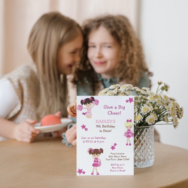 Convite de aniversário de cheerleader (Criador carregado)