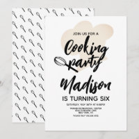 Convite de Aniversário de Chef de Cozinha Padeiro