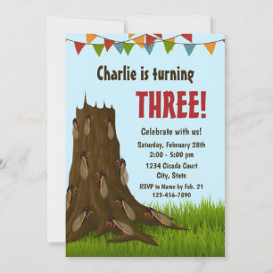 Convite de Aniversário de Cicada