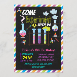 Convite de Aniversário de Ciência para uma Menina