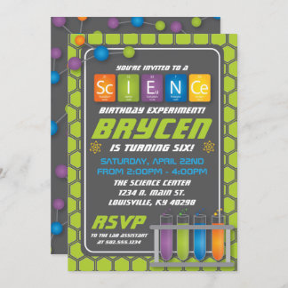 Convite de aniversário de Ciências