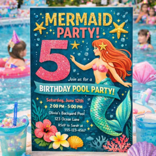 Convite de Aniversário de Cinco Anos da Sereia Azu