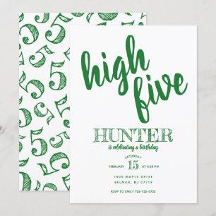 Convite de Aniversário de Cinco Anos High Five Ver