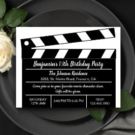 Convite de Aniversário de Cinema Hollywood com Cla