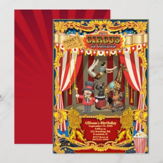 convite de aniversário de circo