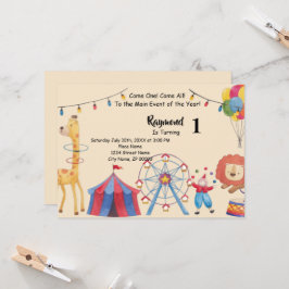 Convite de aniversário de Circo de Carnaval