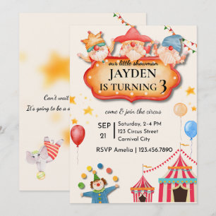 Convite de Aniversário de Circo Editável