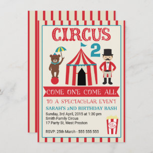 Convite de aniversário de Circo para Crianças