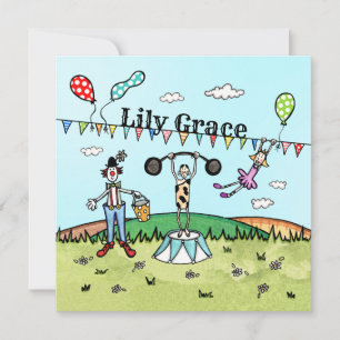 Convite de aniversário de Circo Personalizado