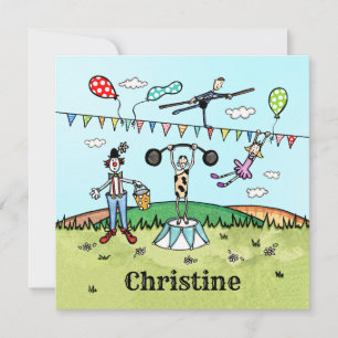 Convite de aniversário de Circo Personalizado