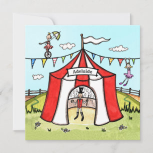 Convite de aniversário de Circo Personalizado