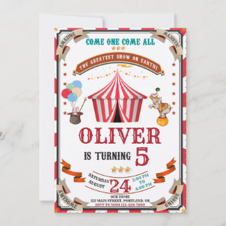 Convite de aniversário de Circus Convite para o fe