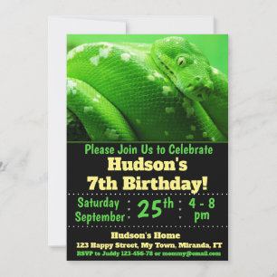 convite de aniversário de cobra