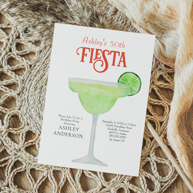 Convite de Aniversário de Cocktail Margarita Fiest (Criador carregado)