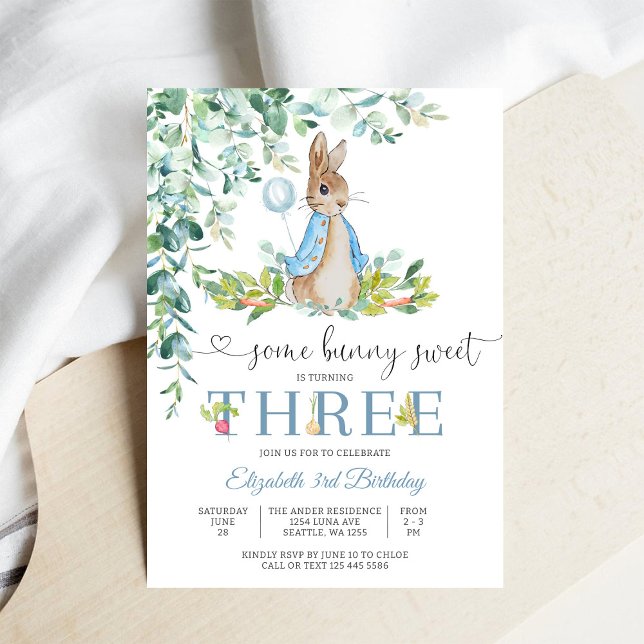 Convite de Aniversário de Coelhinho Menina (Criador carregado)