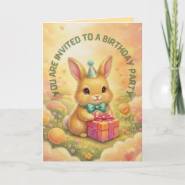 Convite de Aniversário de Coelho Fofo