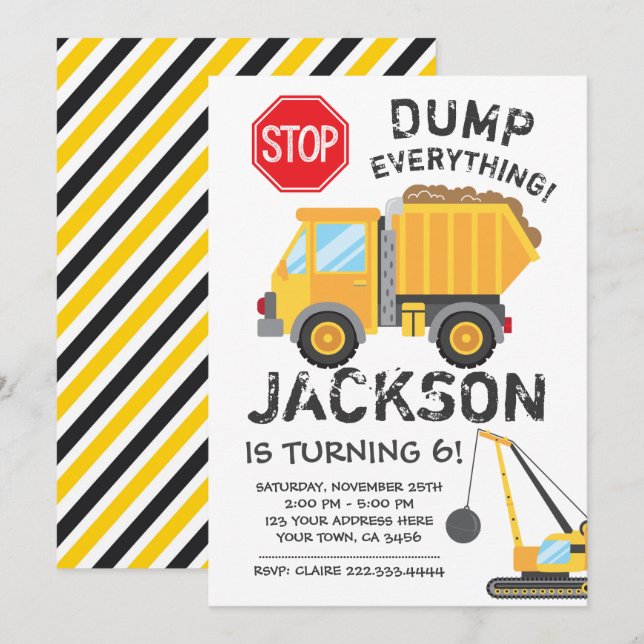 Convite de aniversário de construção (Frente/Verso)