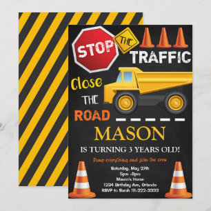 Convite de aniversário de construção