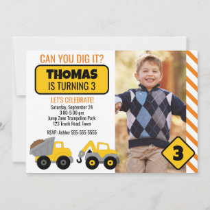 Convite de aniversário de construção