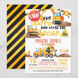 Convite de aniversário de construção